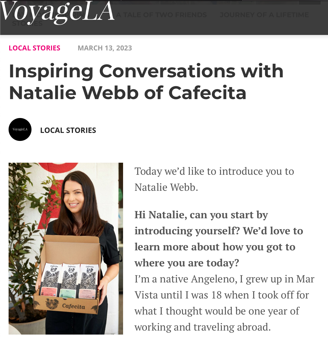Voyage LA Inspiring Conversations with Natalie Webb of Cafecita